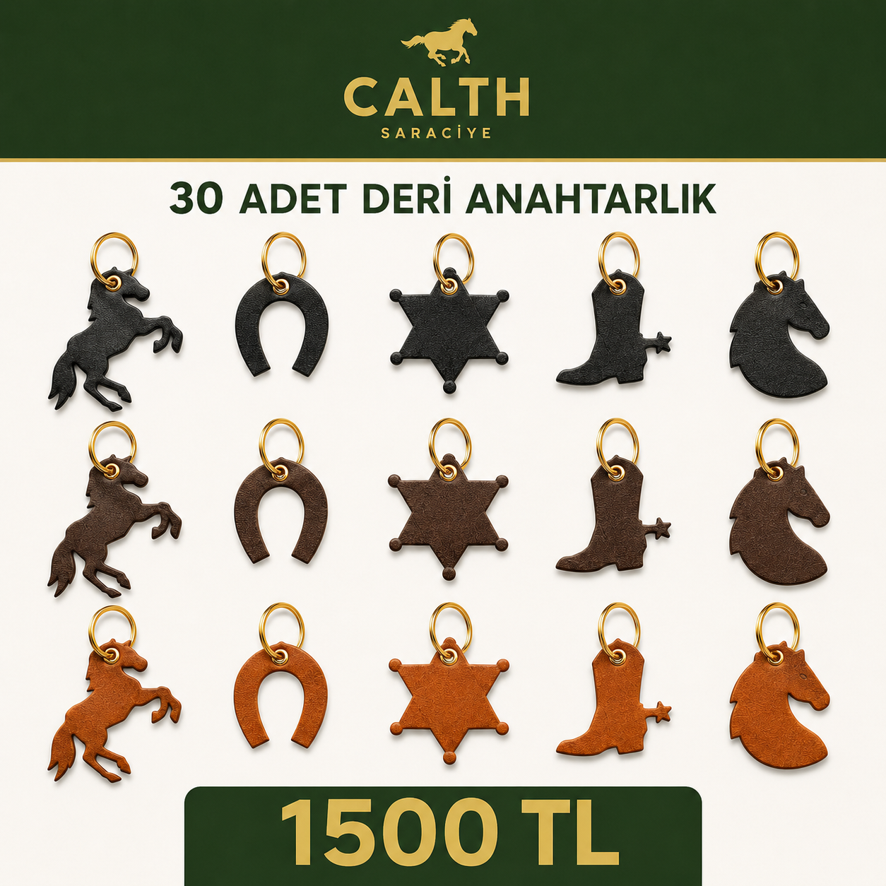 30 Adet Deri Anahtarlık